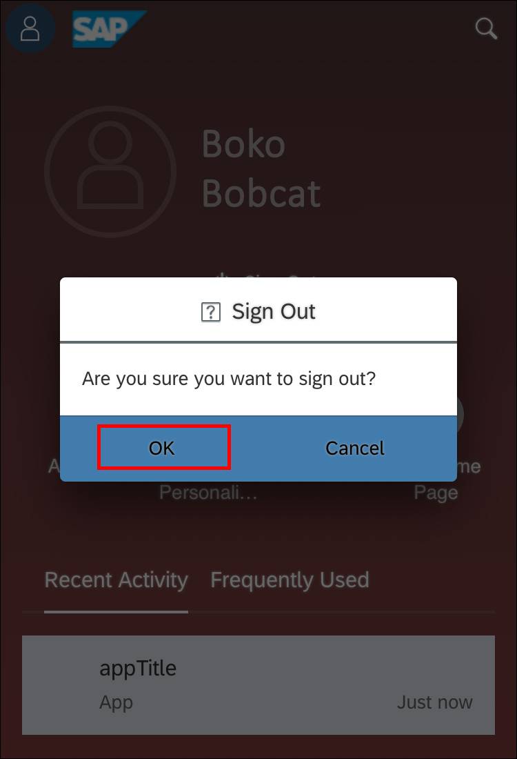 SAP mobile screenshot