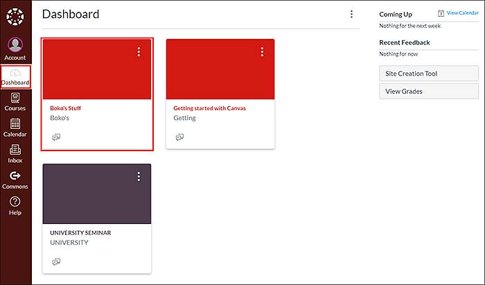 Canvas dashboard