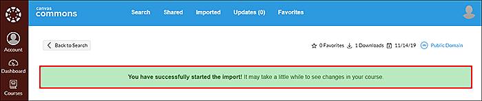 confirmation message