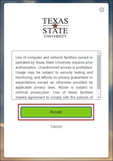 accept user agreement