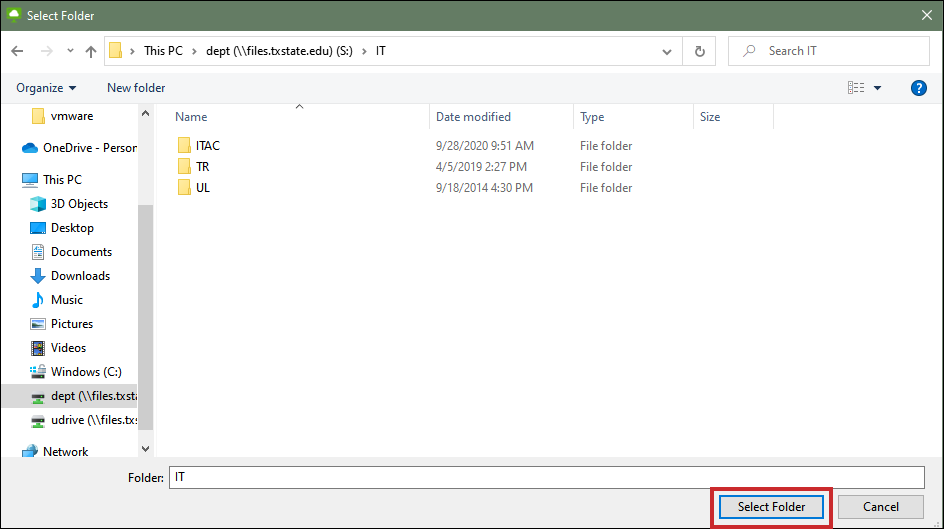choose folder