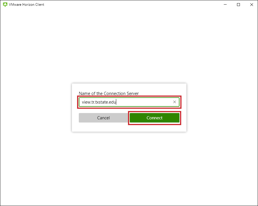 enter view.tr.txstate.edu and select connect