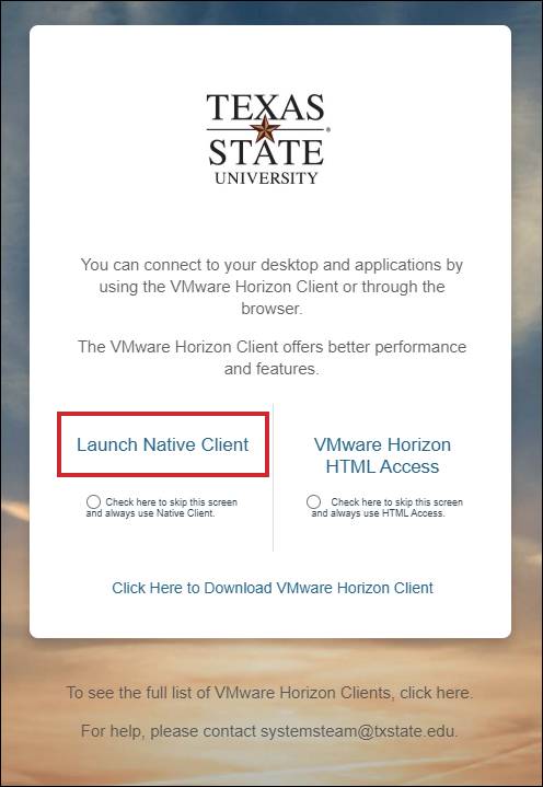 select native client