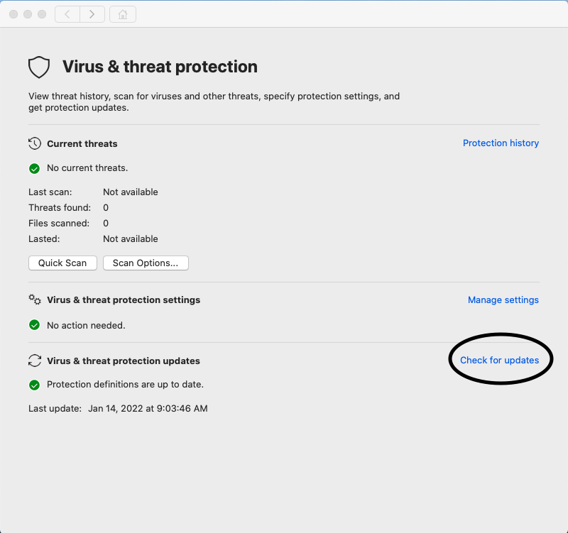 McAfee Security screenshot