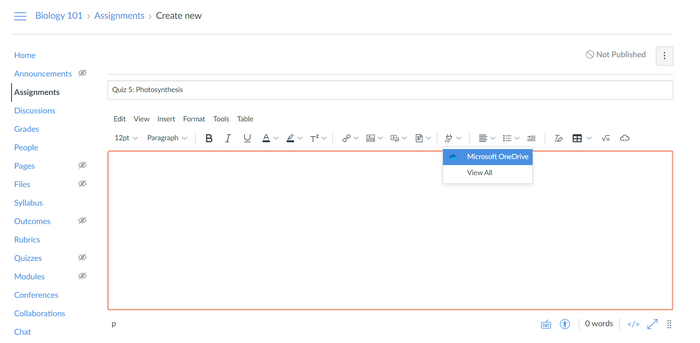 onedrive rich content editor