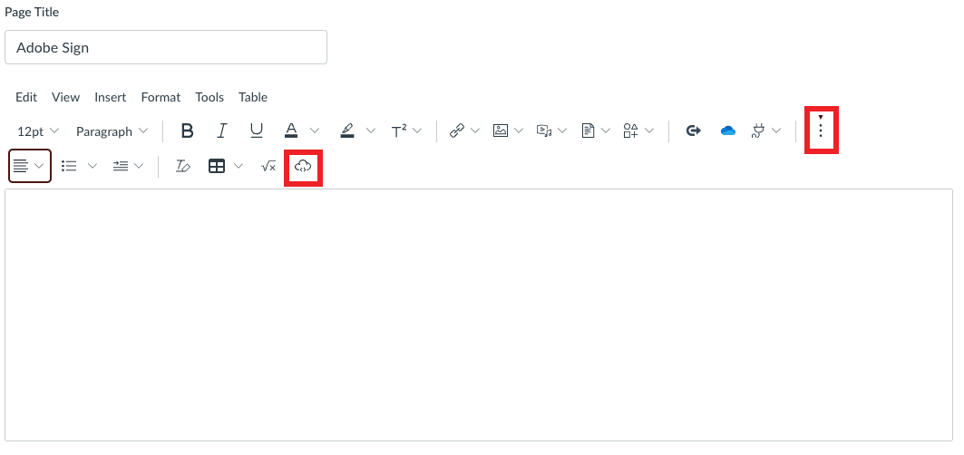 click the ellipsis button and the adobe cloud icon
