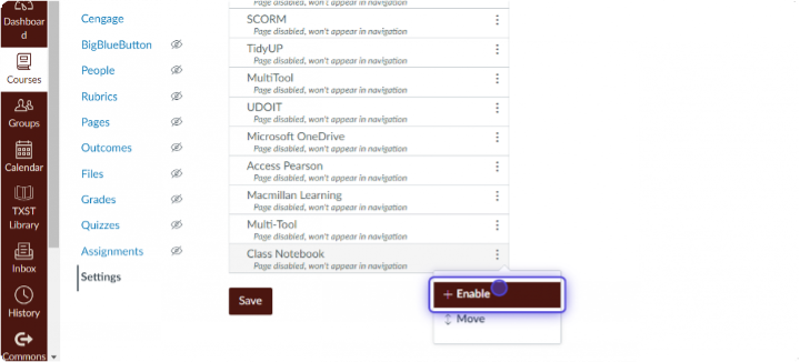 once selected youll have an option that says enable